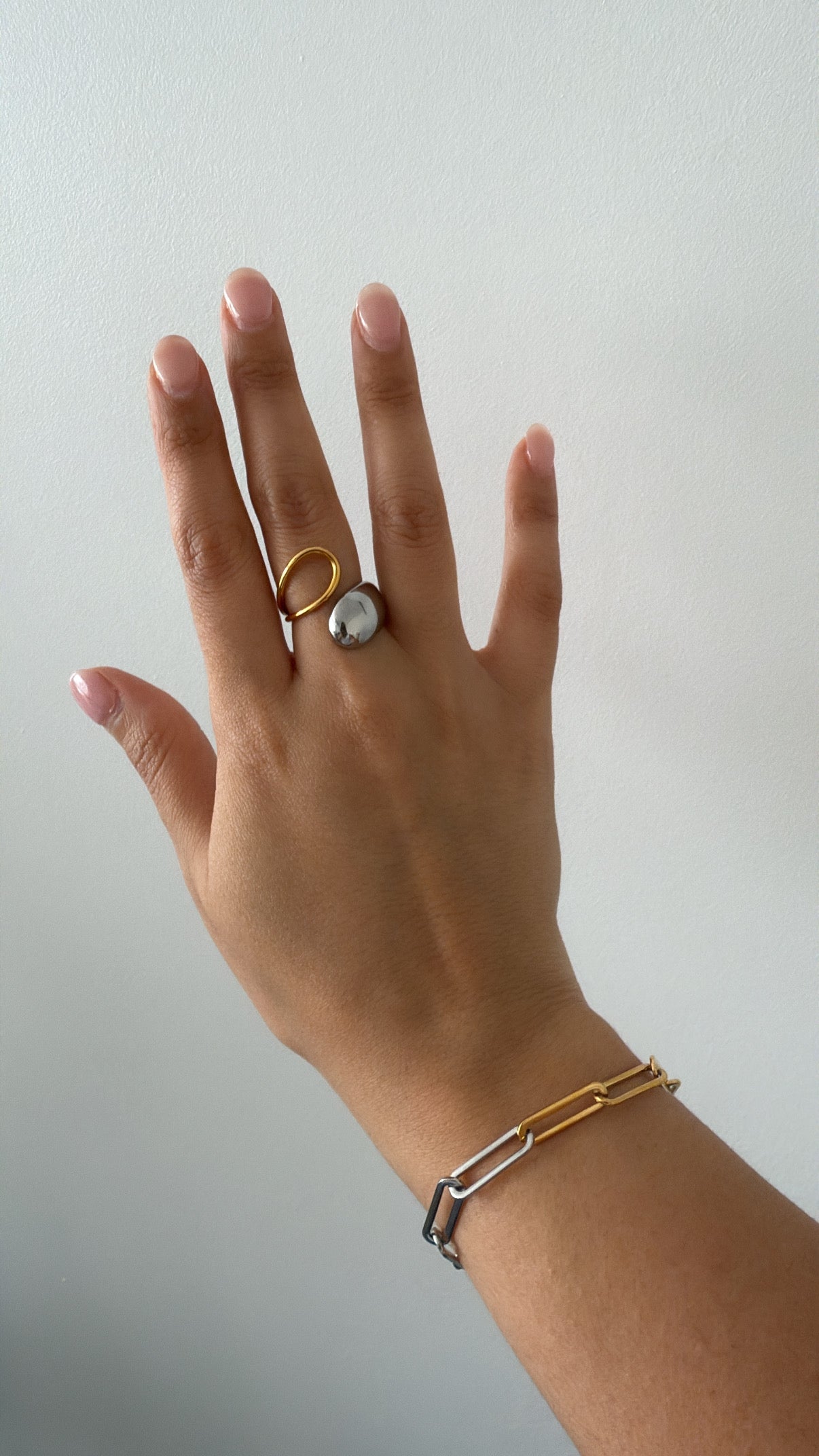 Two Tone Waterdrop Ring