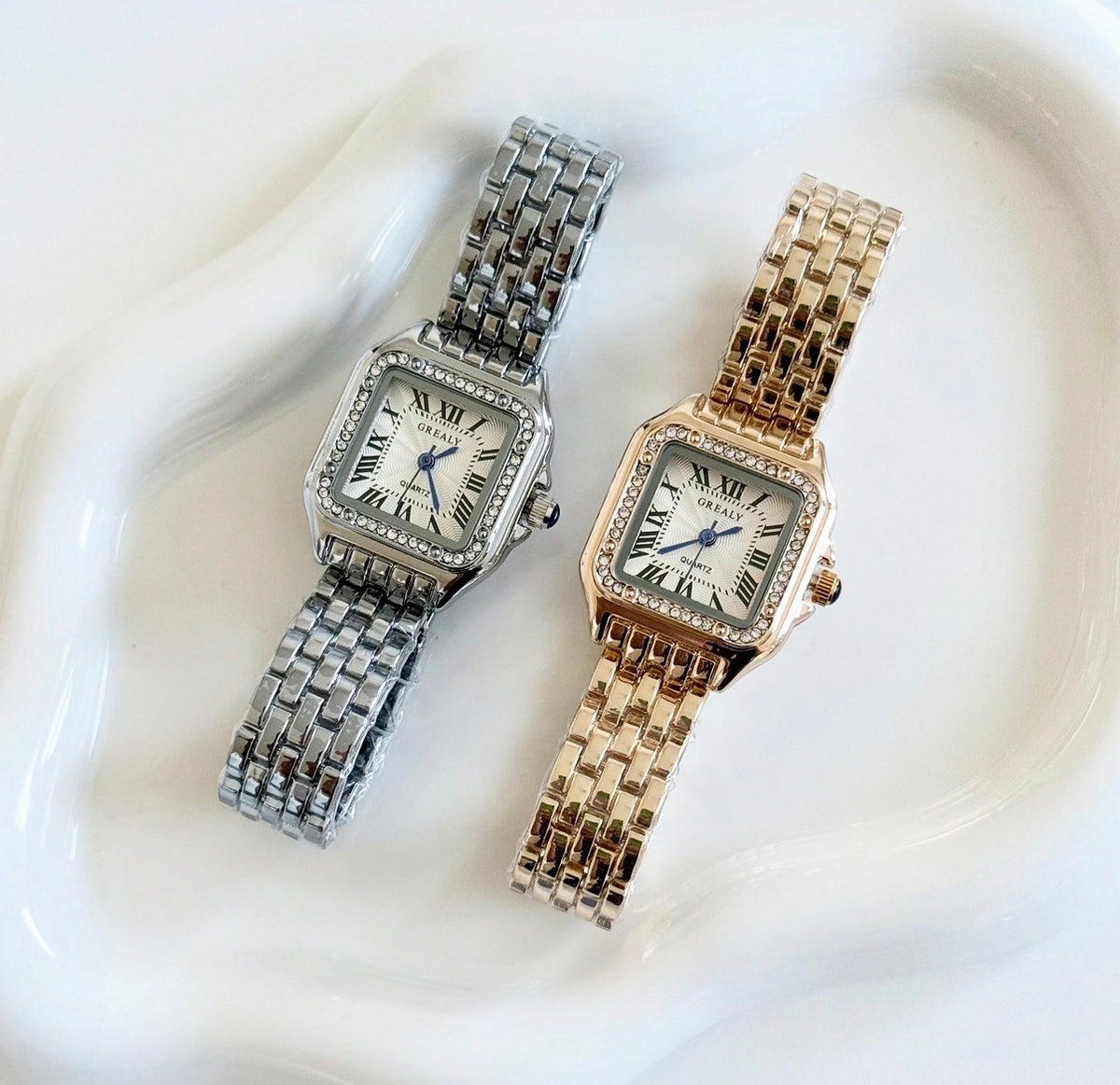 Silver Square Watch