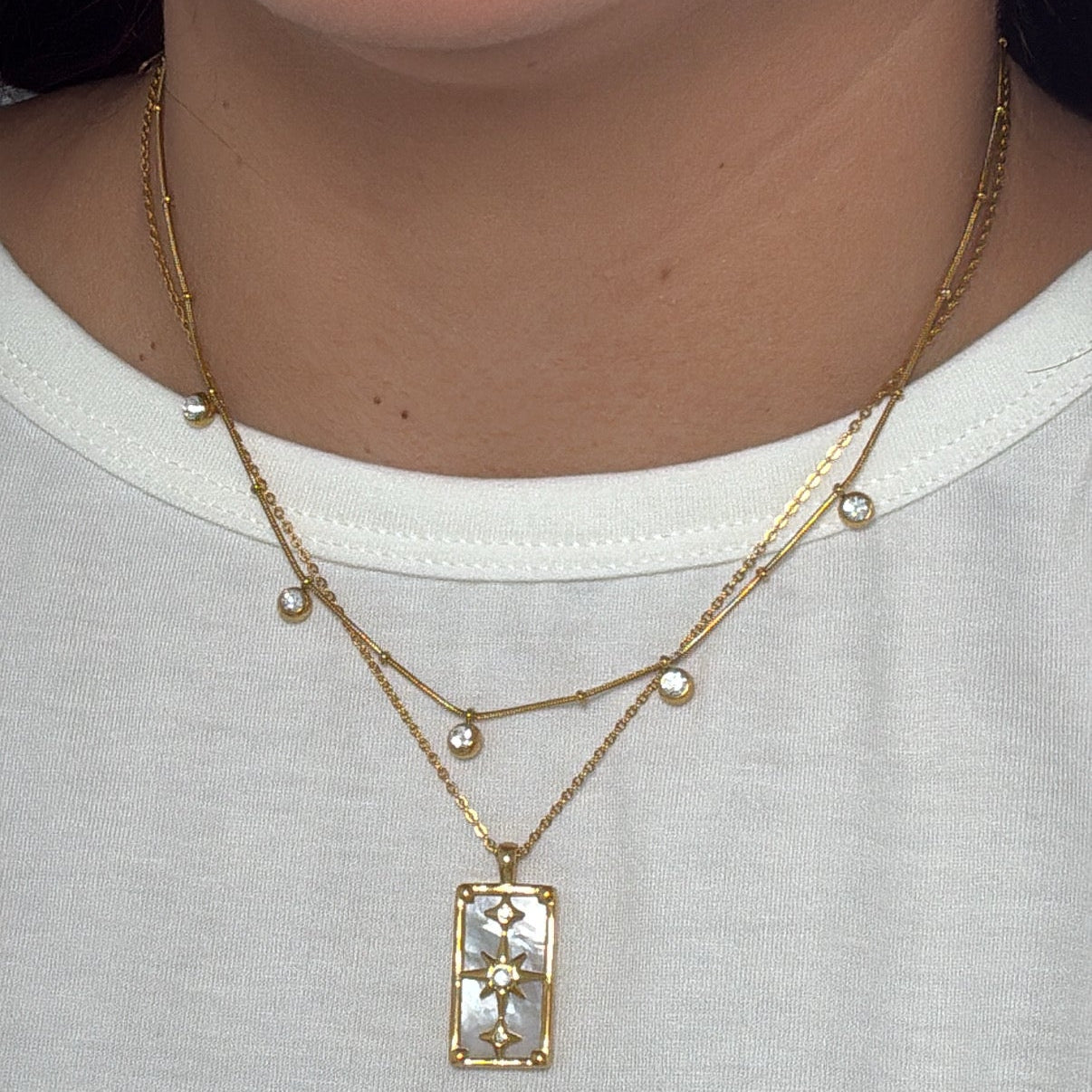 Round Zirconias Pendants Necklace