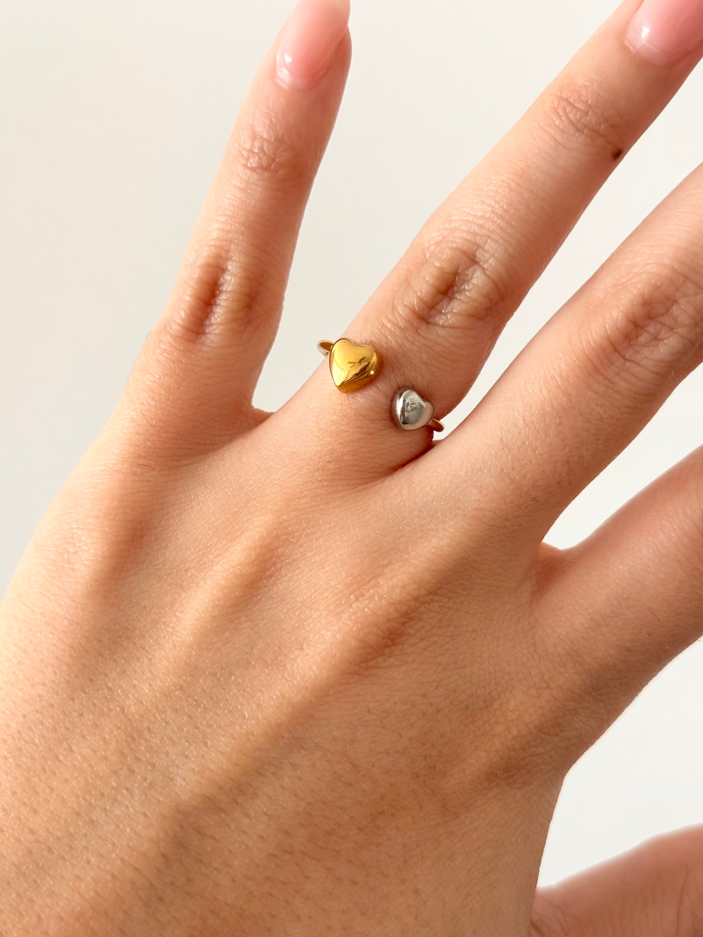 Two Tone Hearts Ring