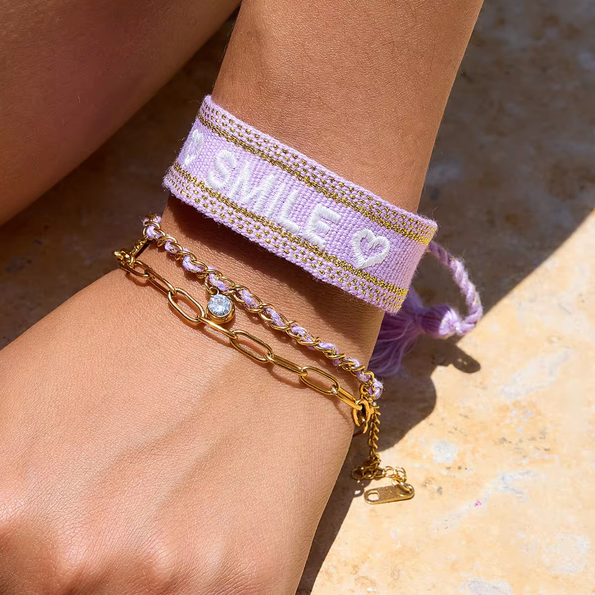 Purple Thread Charms Bracelet