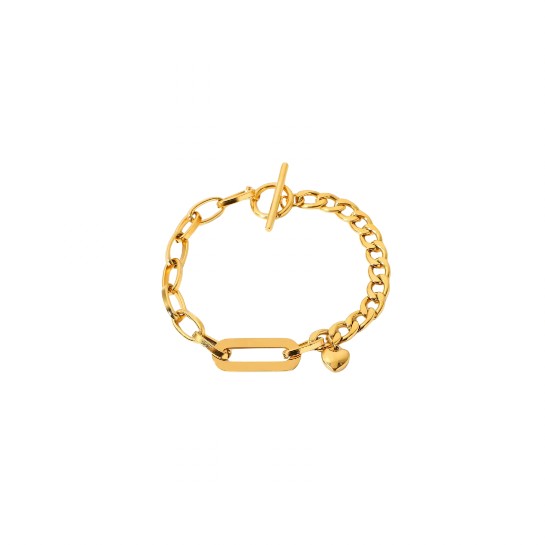 Two Style Heart Pendant Bracelet