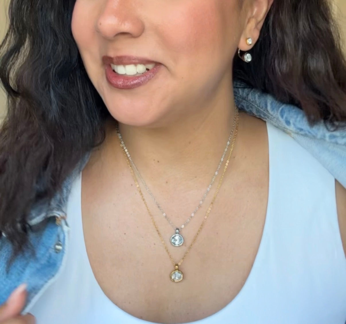 Silver Oval Zirconia Pendant Necklace