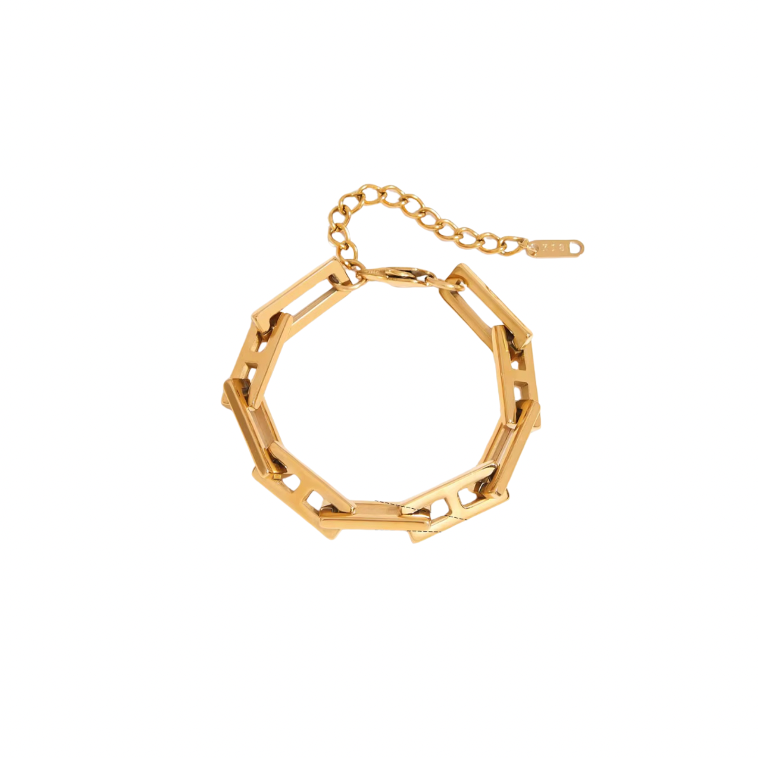 Edgy Rectangular Chain Bracelet