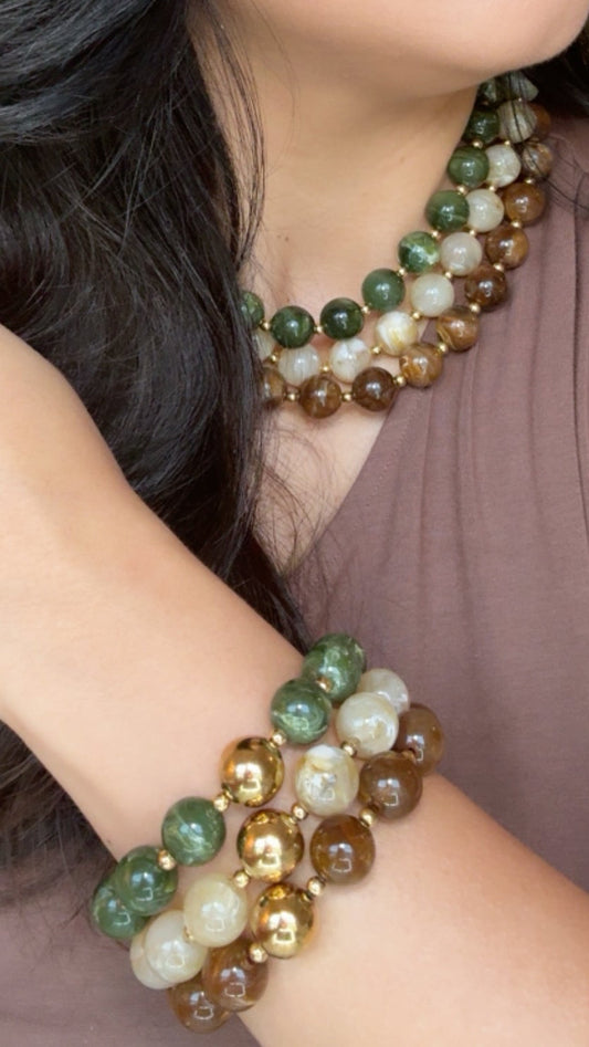Marble Resin Balls Trendy Bracelet