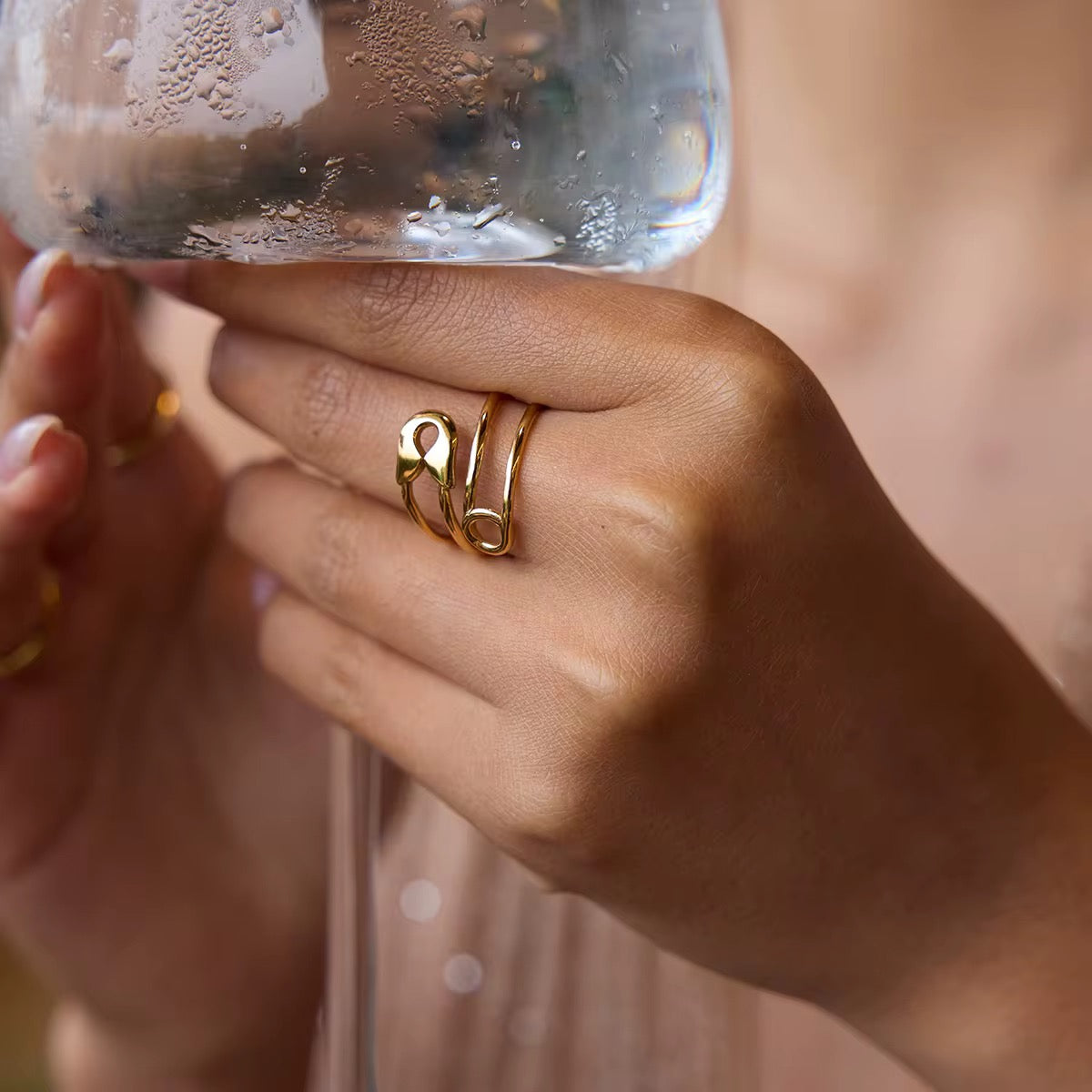 Two Tone Safety Pin Ring