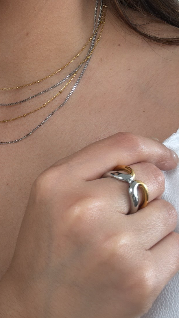 Two Tone Double Layer Ring