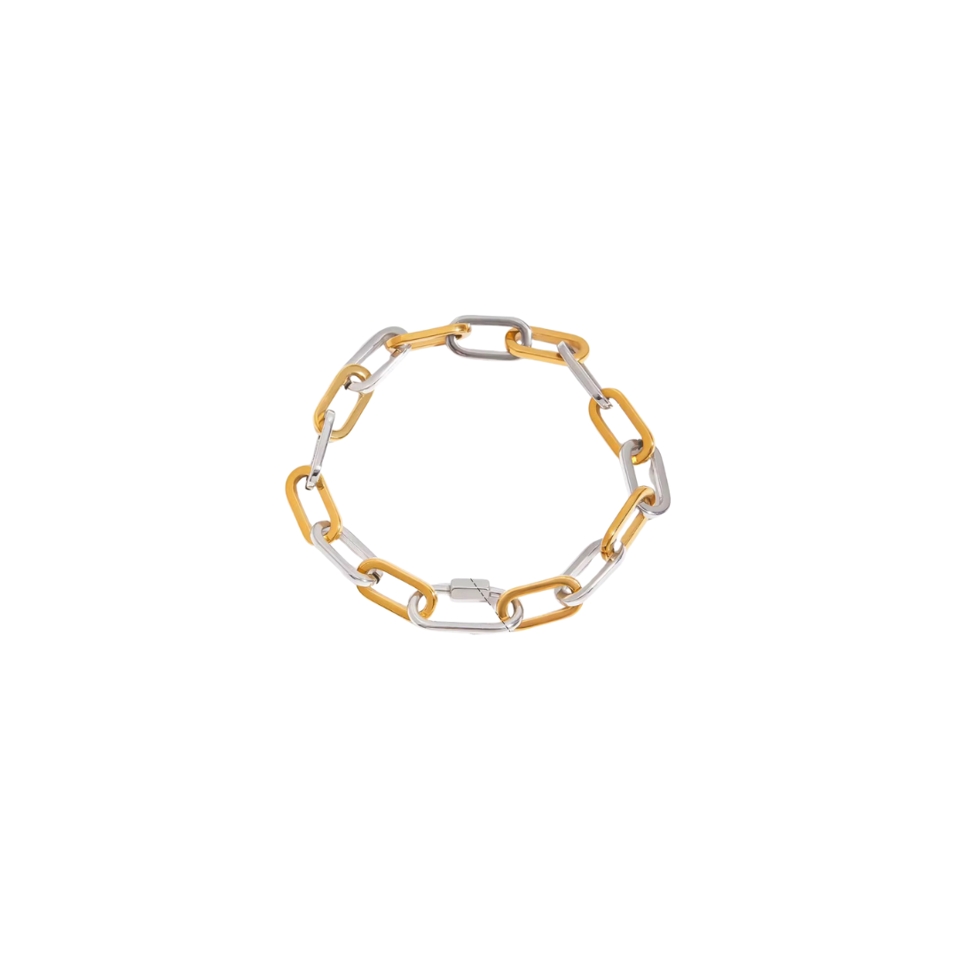 Two Tone Bold Link Chain Bracelet