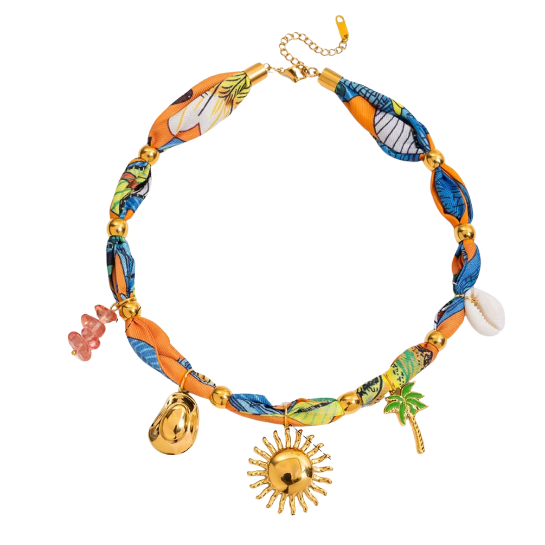 Endless Summer Charms Fabric Necklace