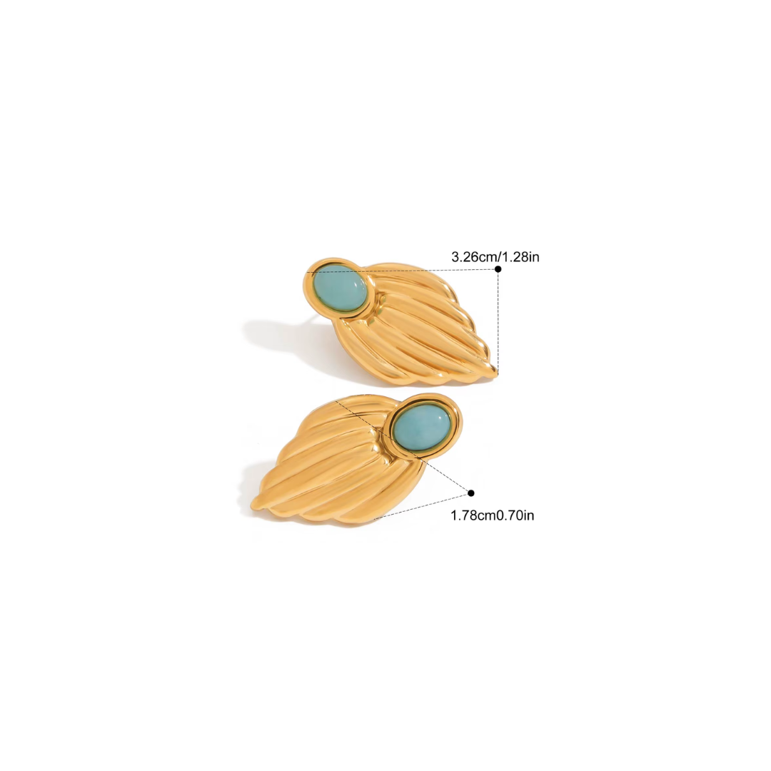 Aqua Statement Stud Earrings
