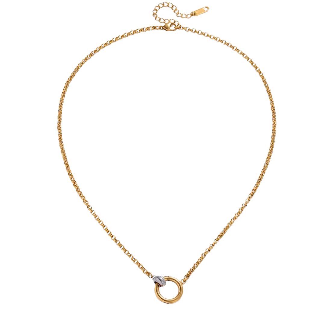 Two Tone Clasp Chain Necklace