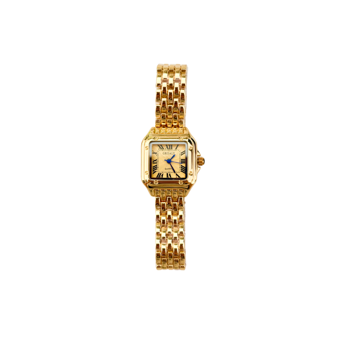 Gold Square Watch