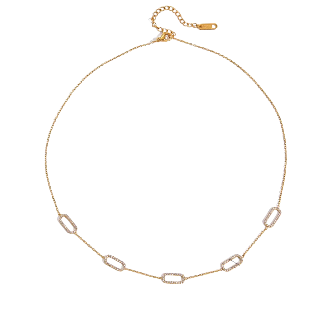 Dainty Zirconias Linked Chain Necklace