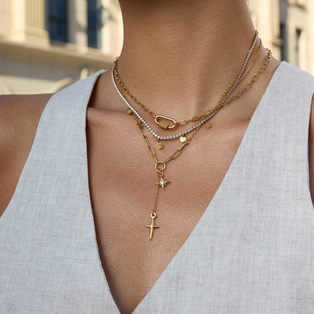 Dainty Zirconias Cross Necklace