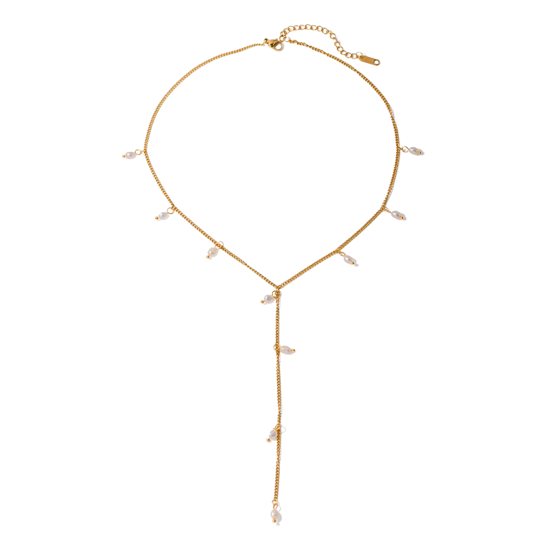 Bohemian Pearls Lariat Necklace