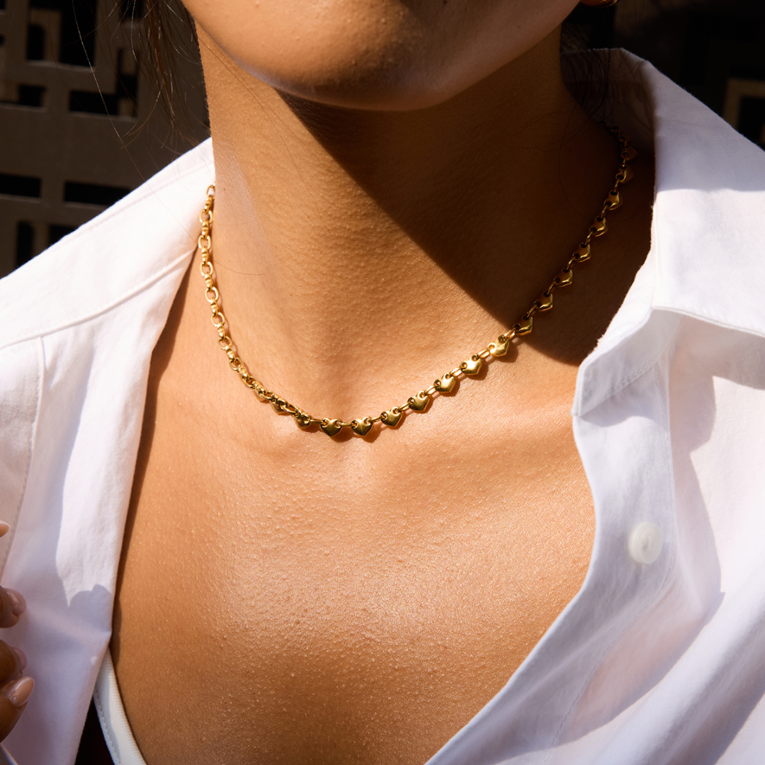 Heart Pig Nose Chain Necklace