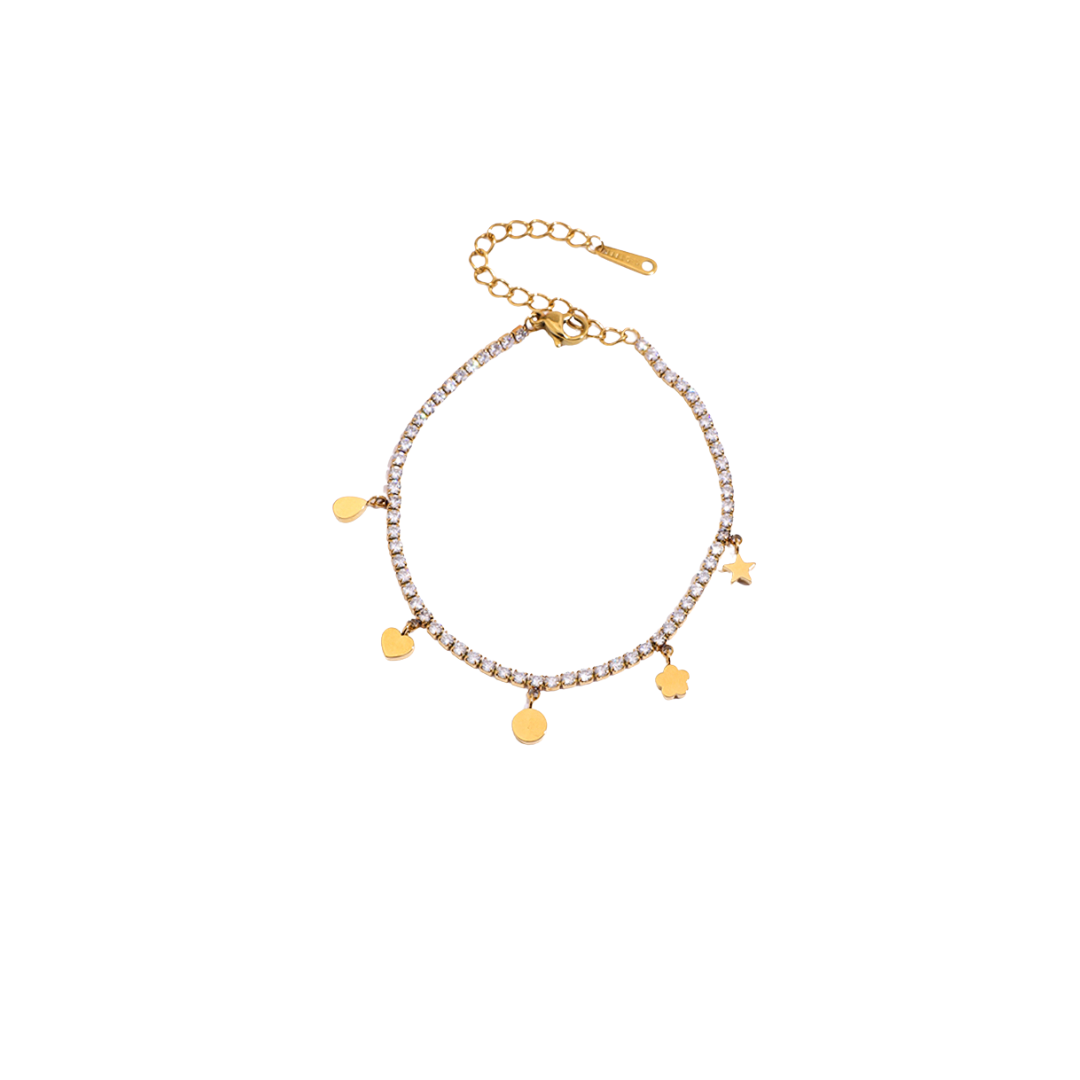 Small Pendants Zirconias Chain Bracelet