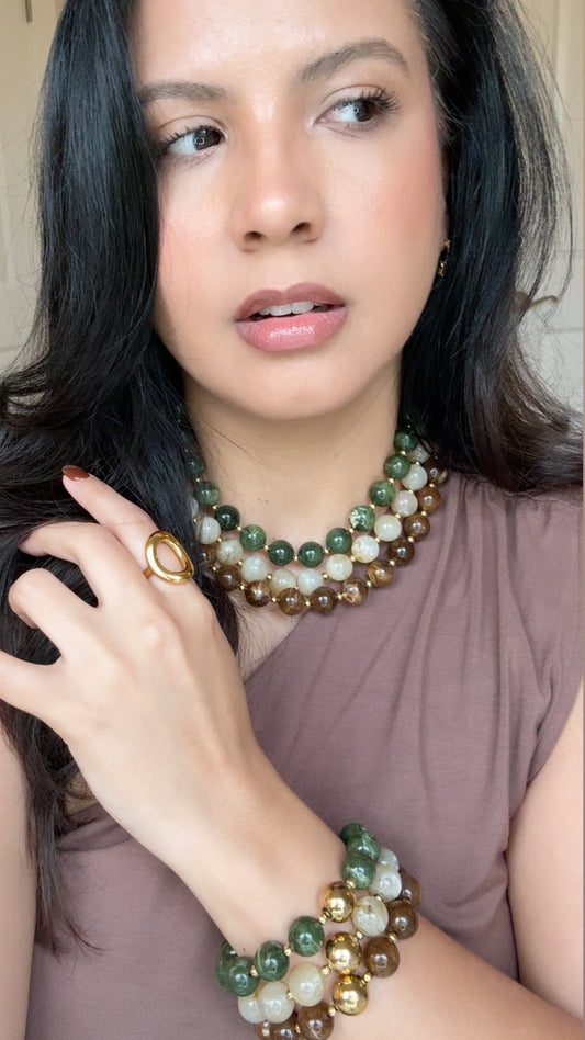 Marble Resin Balls Trendy Necklace