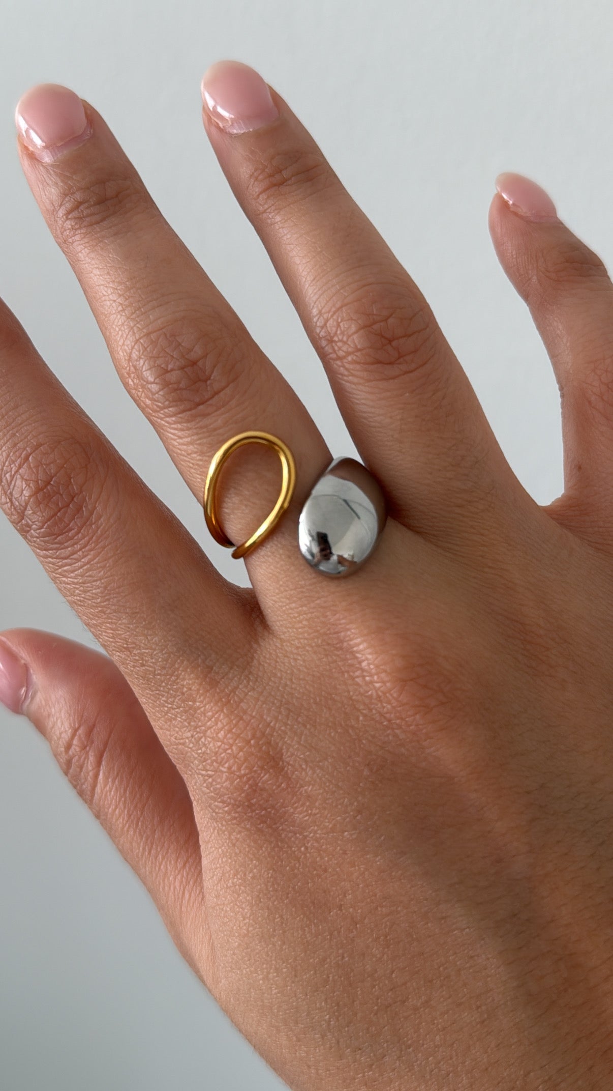 Two Tone Waterdrop Ring