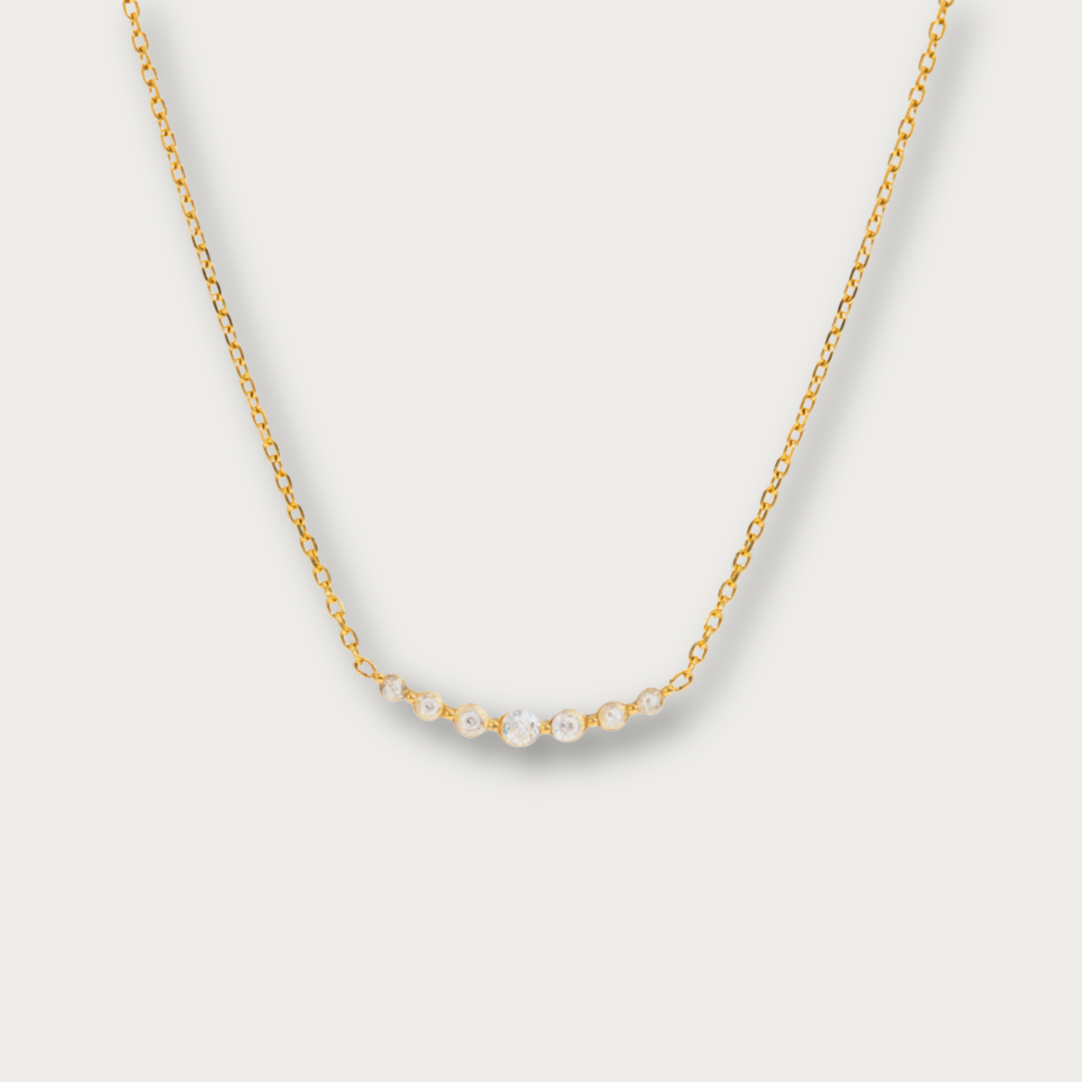 Gold Mini Round Zirconias Necklace