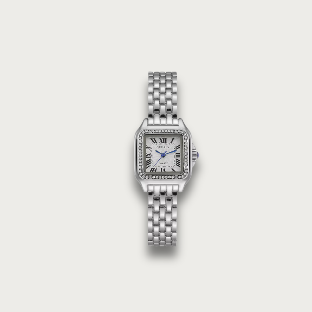 Silver & Zirconias Square Watch