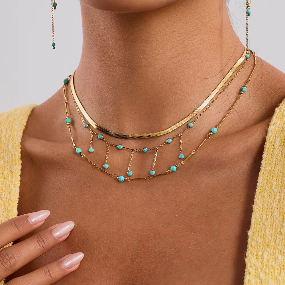 Mini Turquoise Tassel Necklace