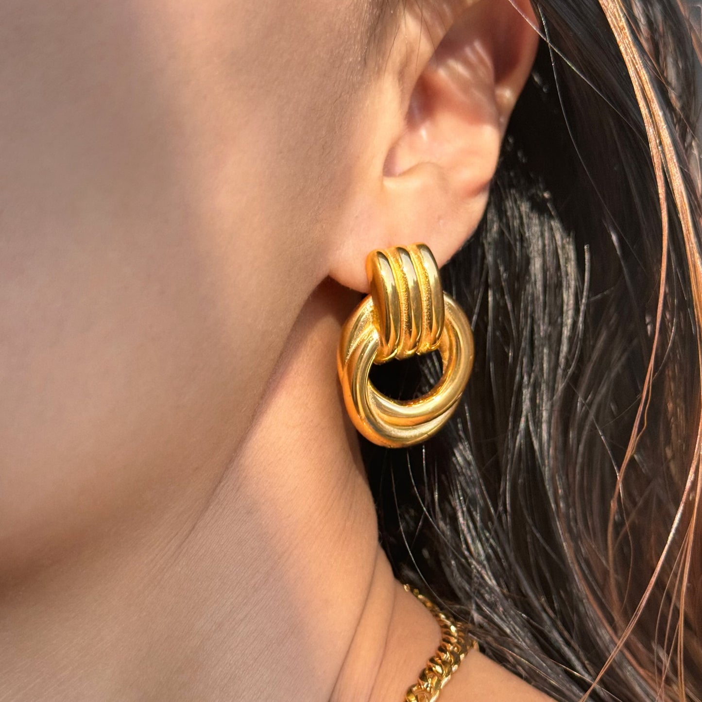 Circle Statement Stud Earrings