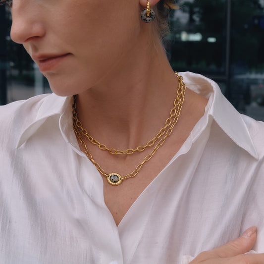 Terrazzo Style Pendant Necklace