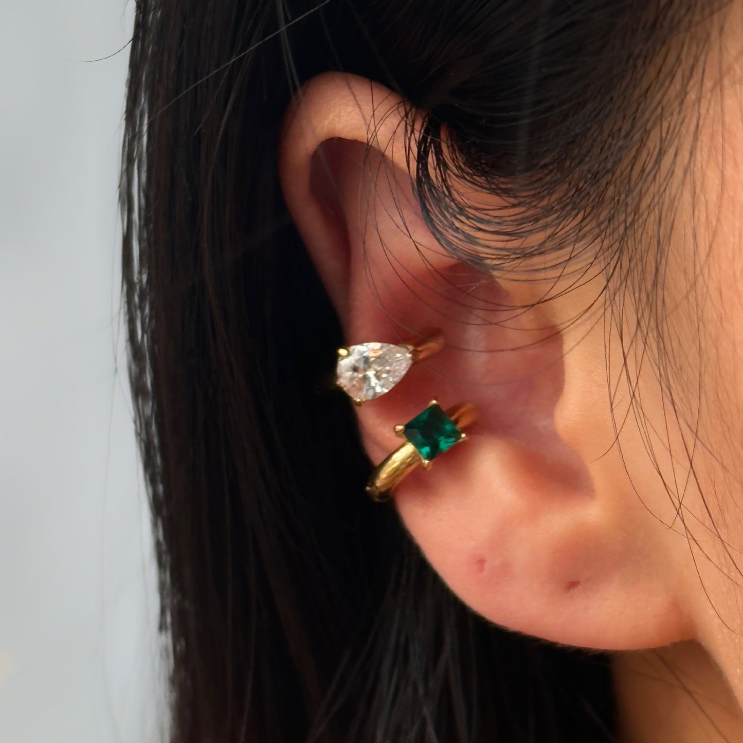 Water Drop Zirconia Clip Earcuff Set