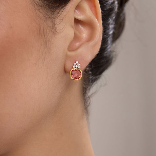 Colorful Zirconia Stud Earrings Variety