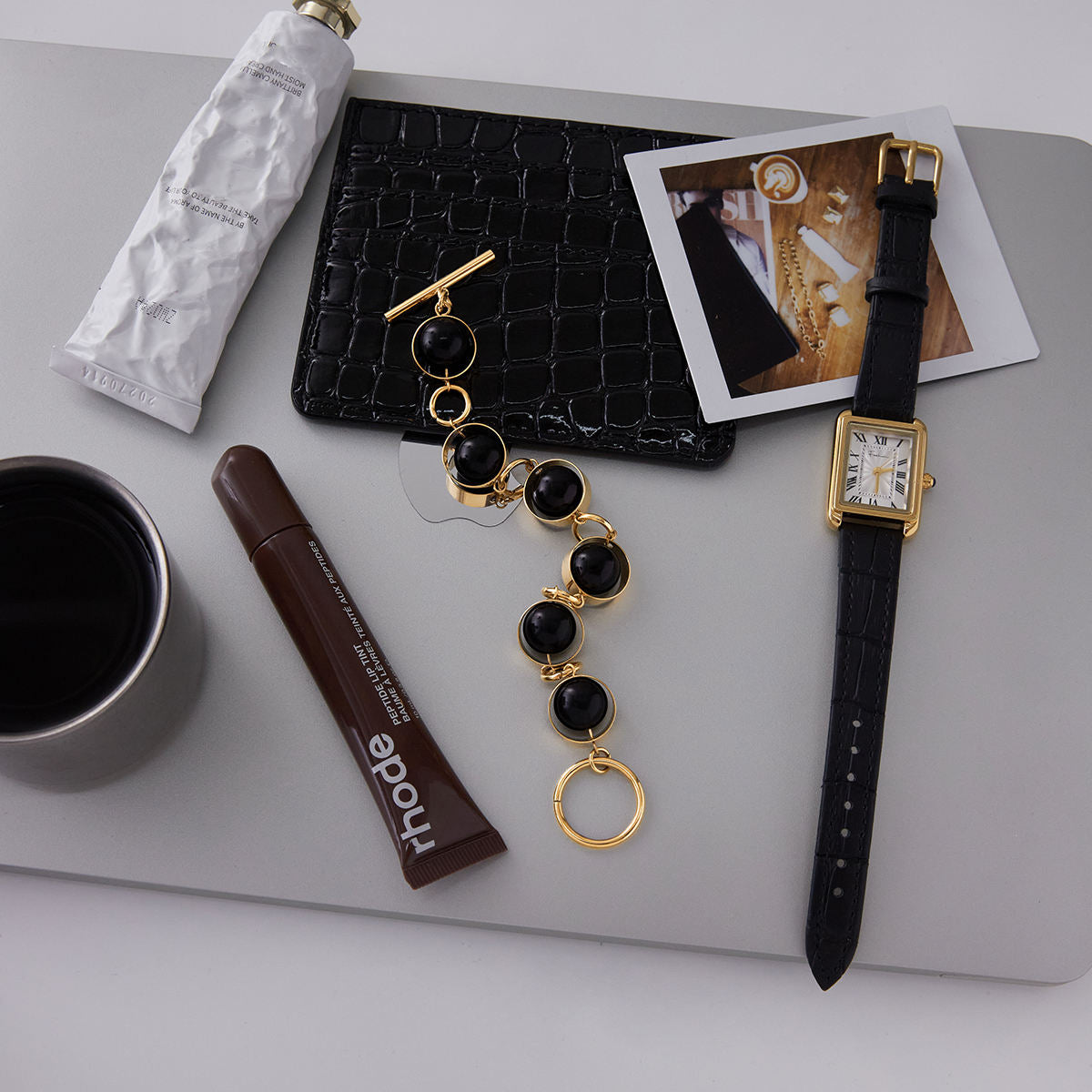 Black Balls OT Buckle Bracelet