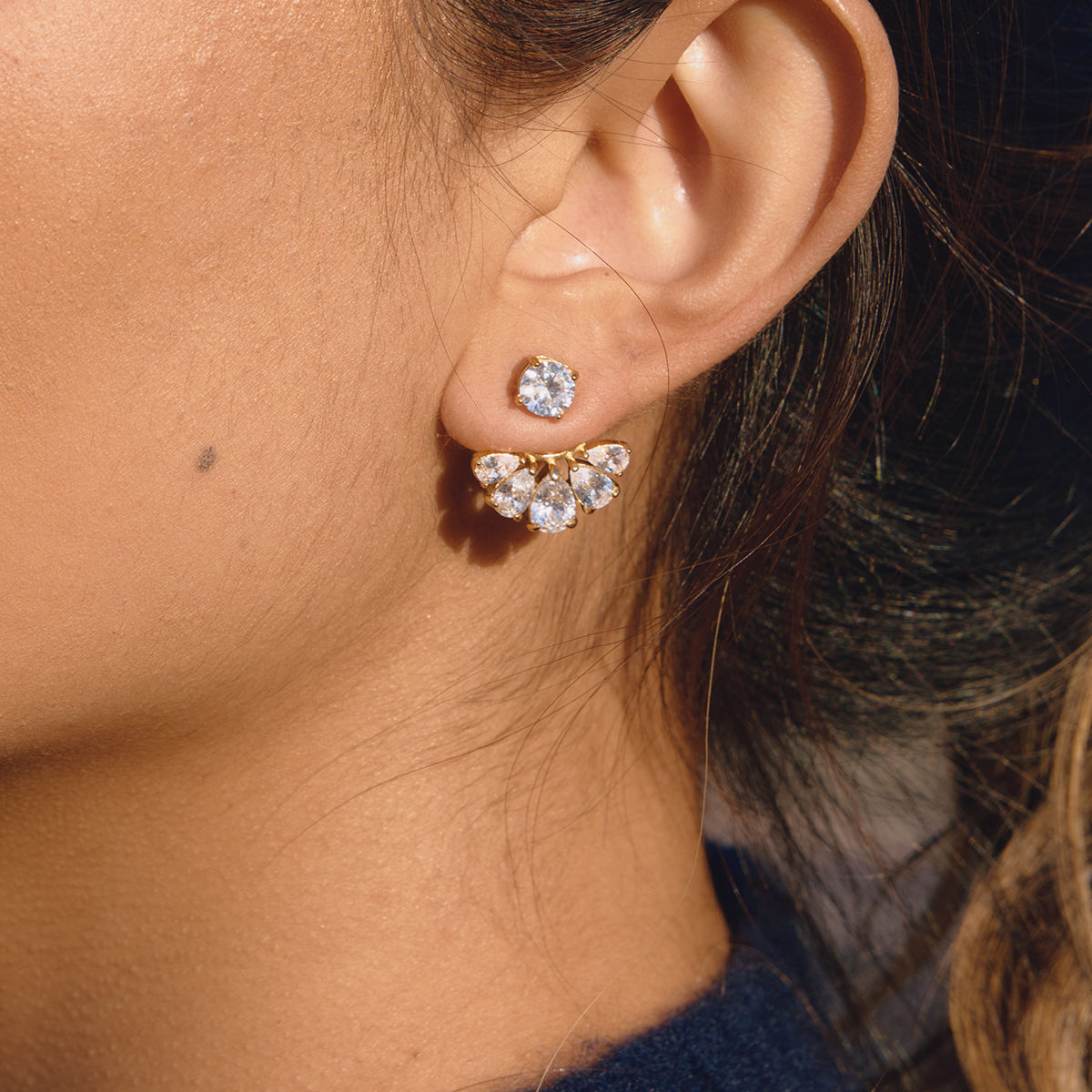 Tear Drop Zirconias Stud Earrings