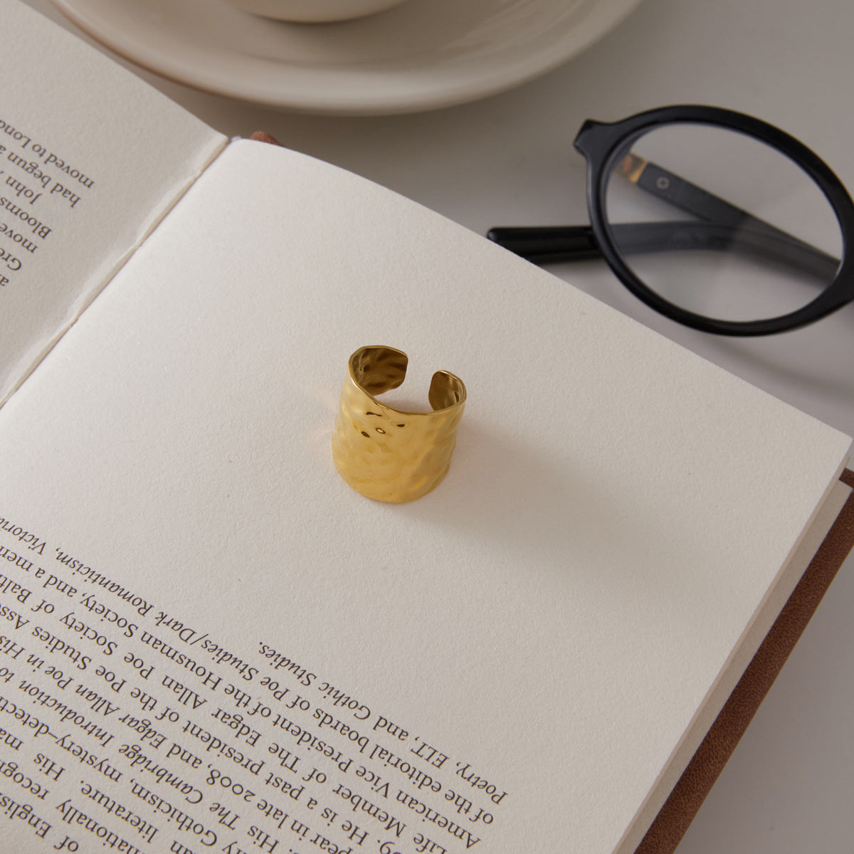 Hammered Texture Wide Ring