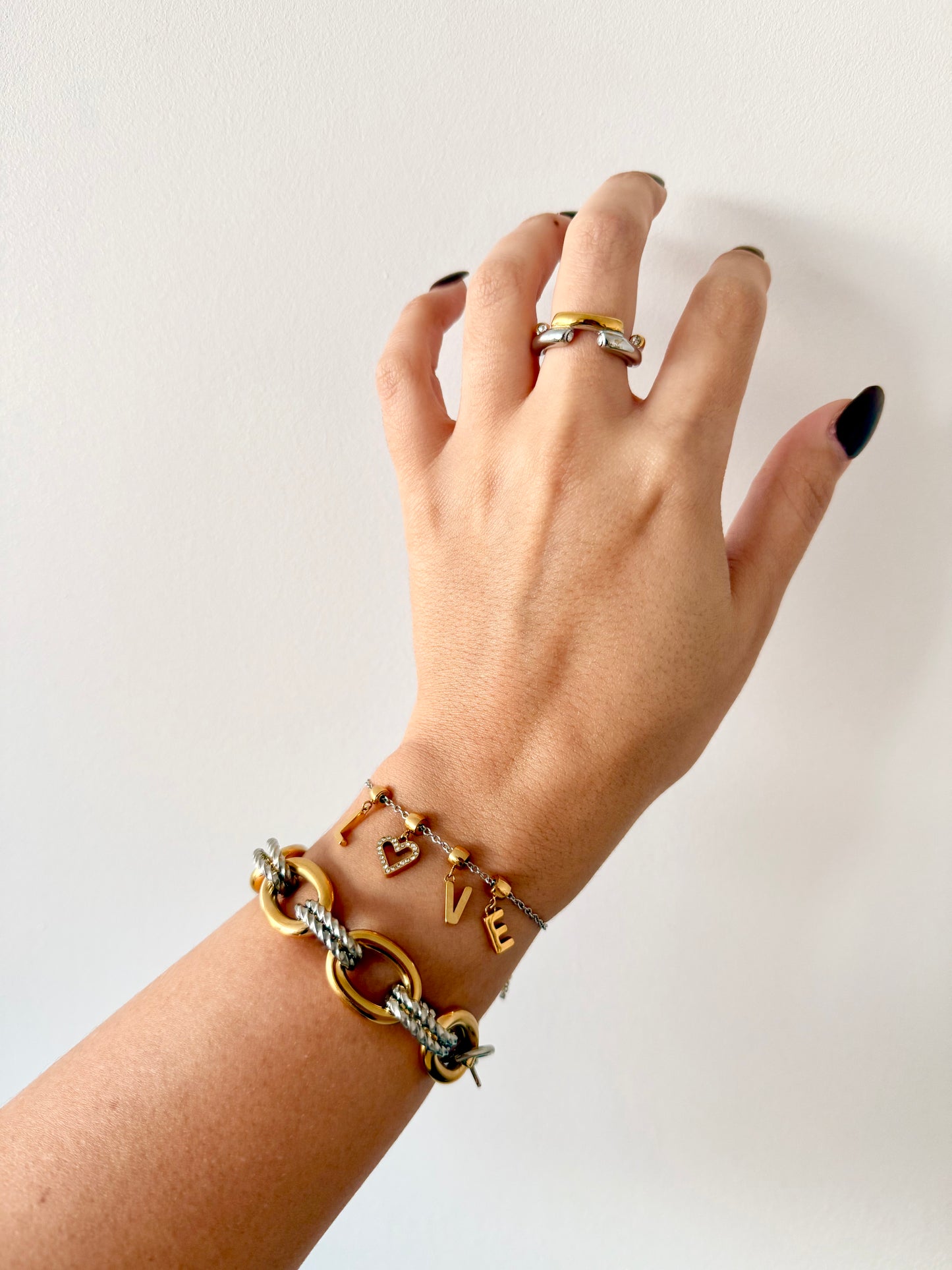 Two Tone Oval Chain Bracelet