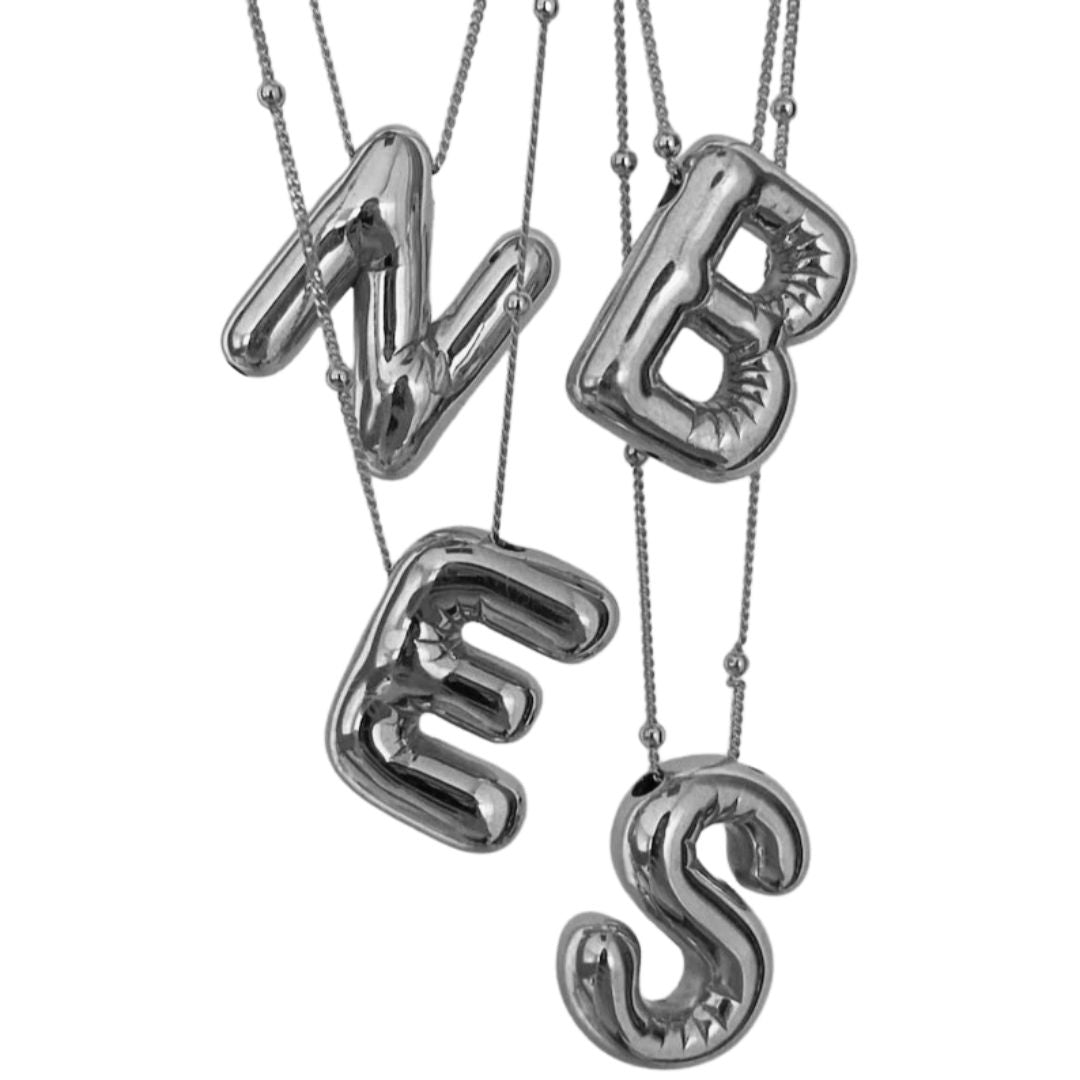 Silver Balloon Initial Necklace Dream Jewel PR