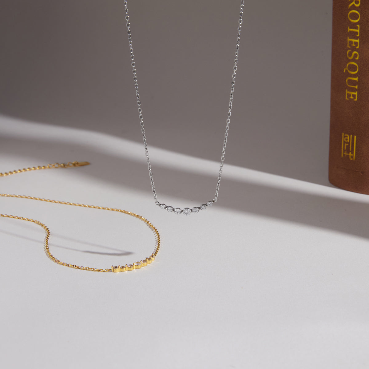 Silver Mini Round Zirconias Necklace