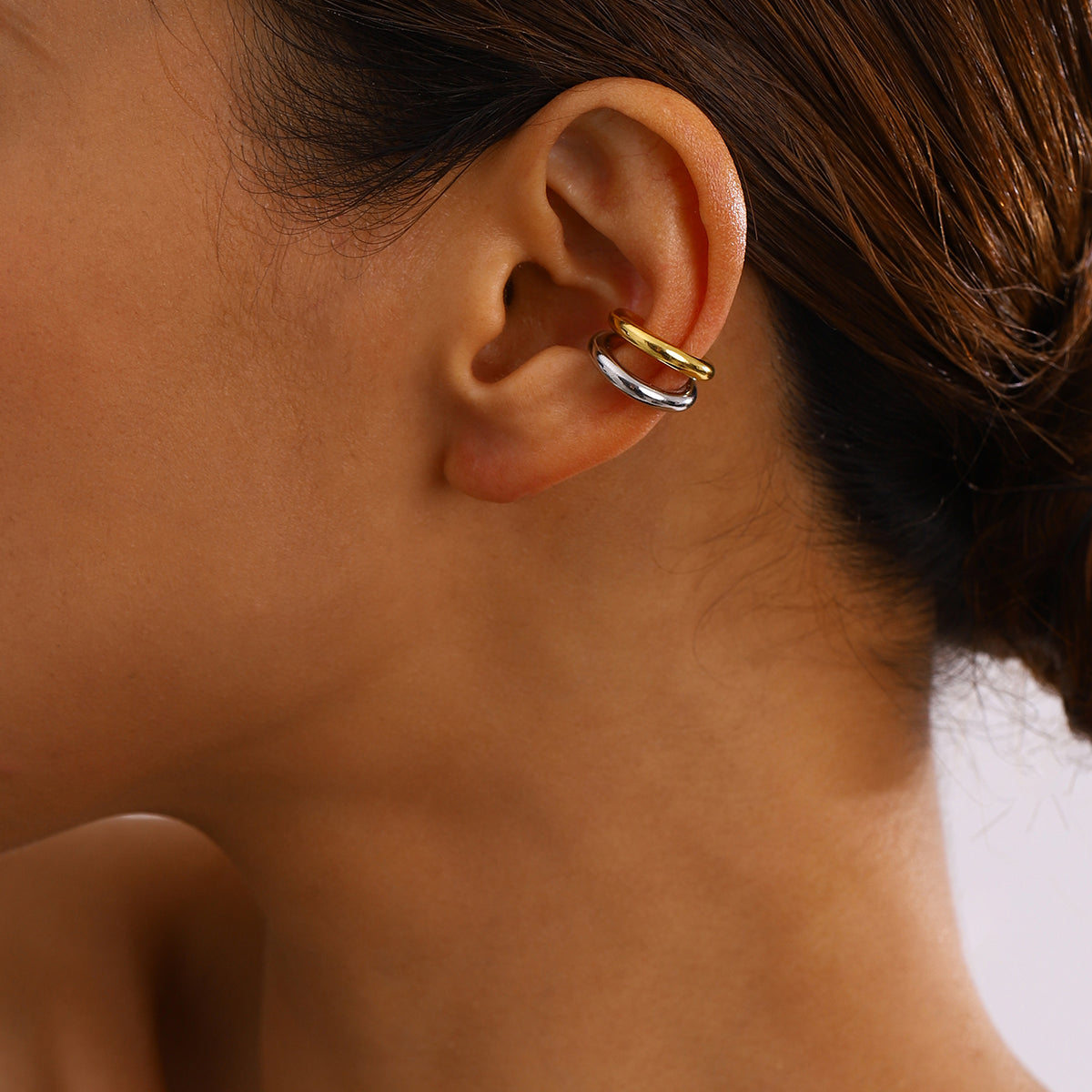 Two Tone Double Earcuff Set