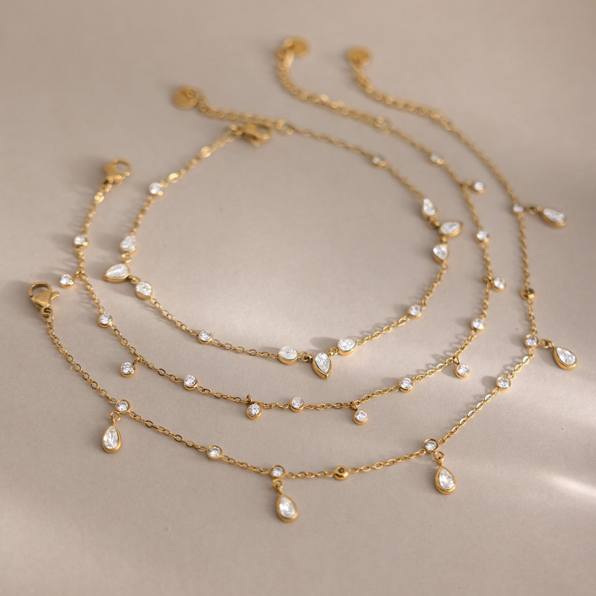 Drop Zirconia Pendants Anklet
