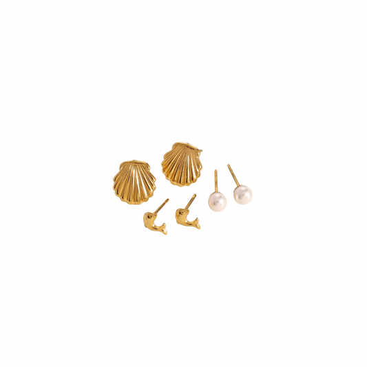 Beachy Style Studs Earrings Set