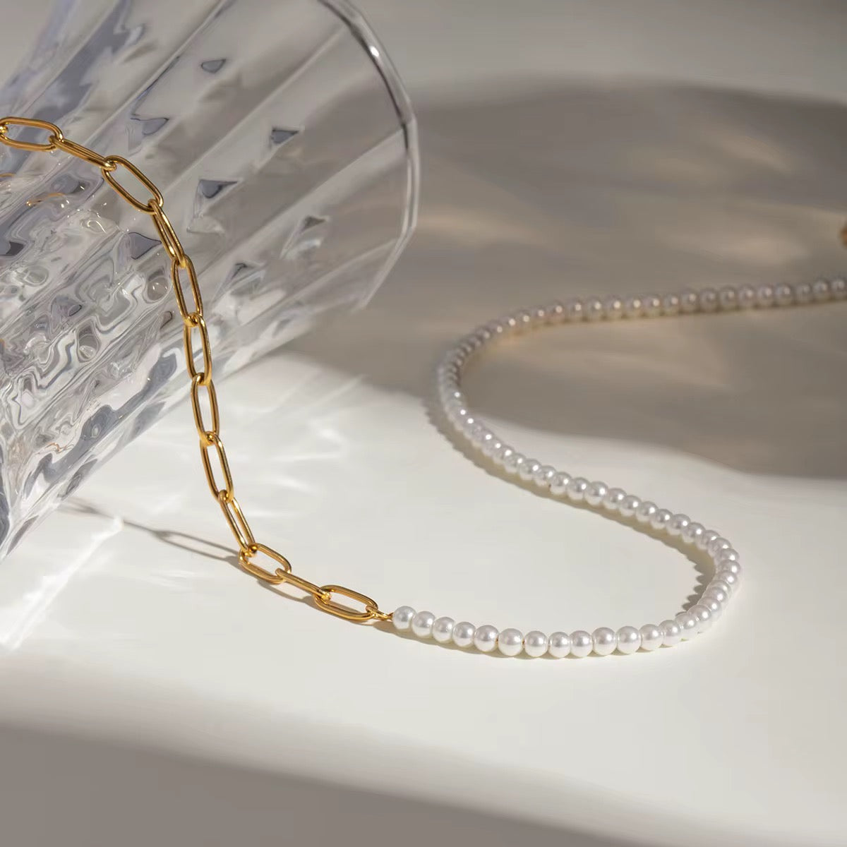 Mini Pearls Two Style Chain Necklace