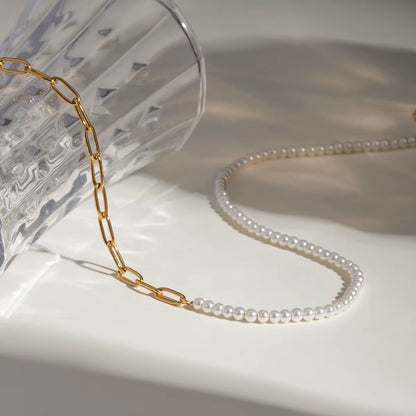 Mini Pearls Two Style Chain Necklace