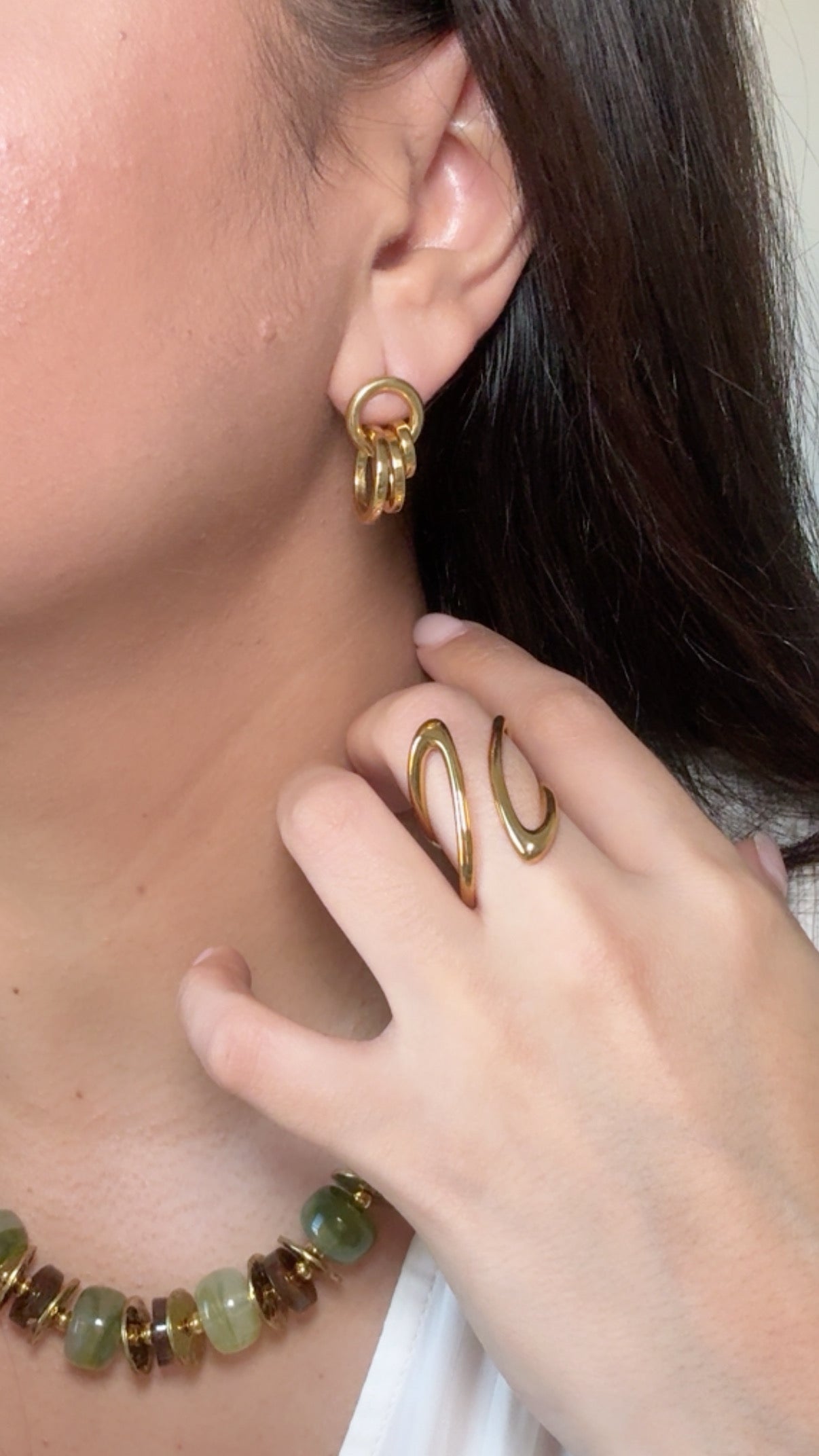 Multi Hollow Circles Stud Earrings