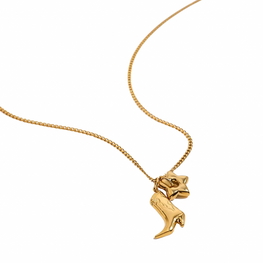Boot & Star Charms Necklace
