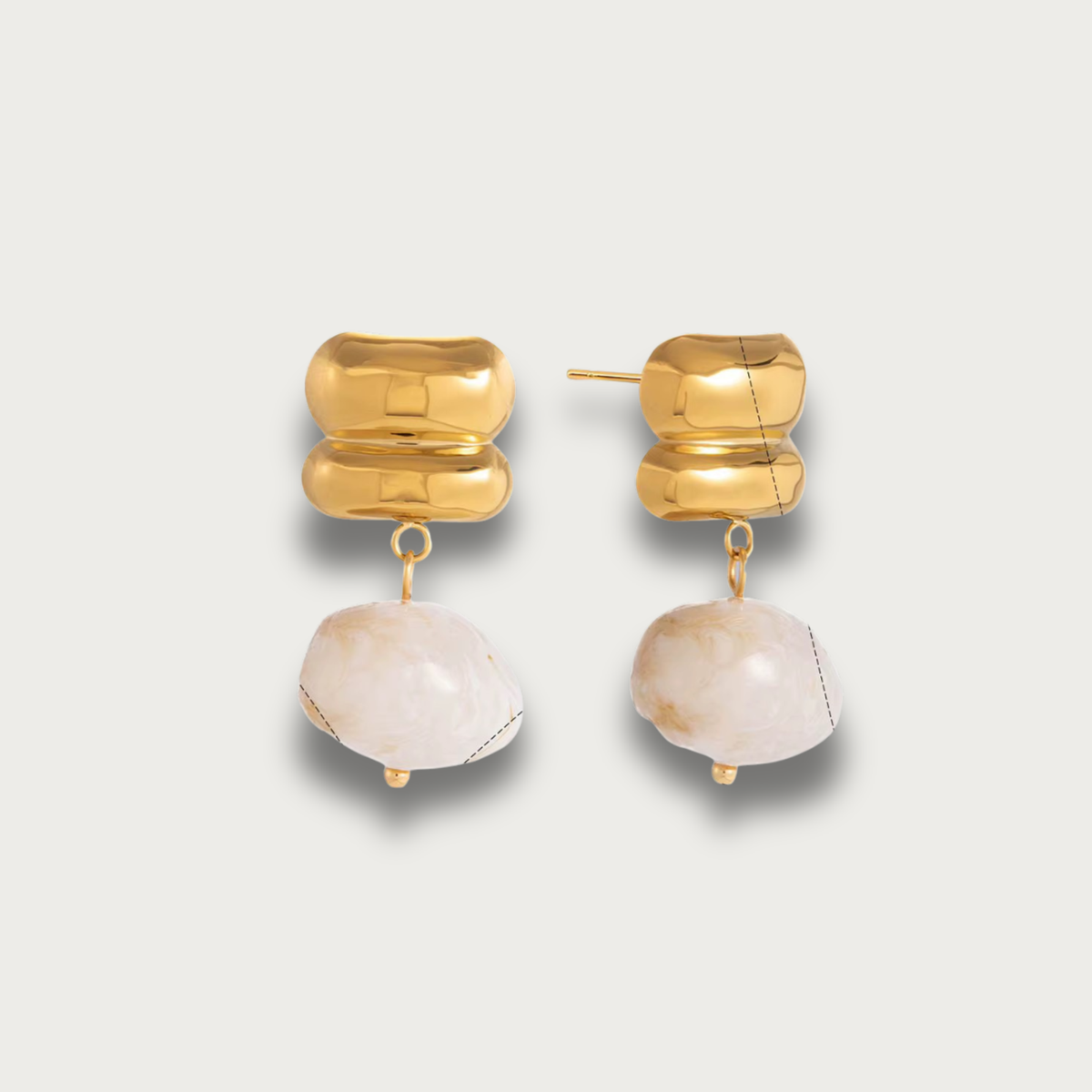 Marble Stone Pendant Stud Earrings