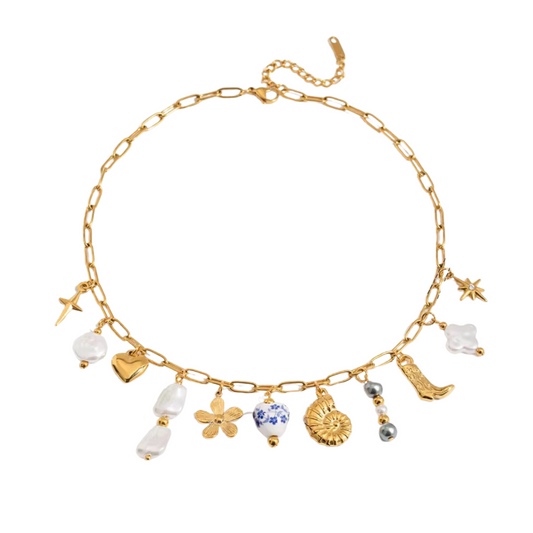 Santorini Vibes Charms Necklace