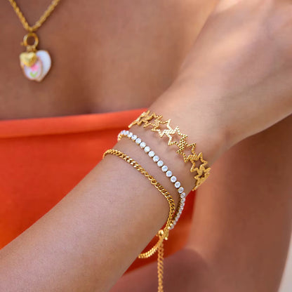 Textured Stars Cuff Bracelet