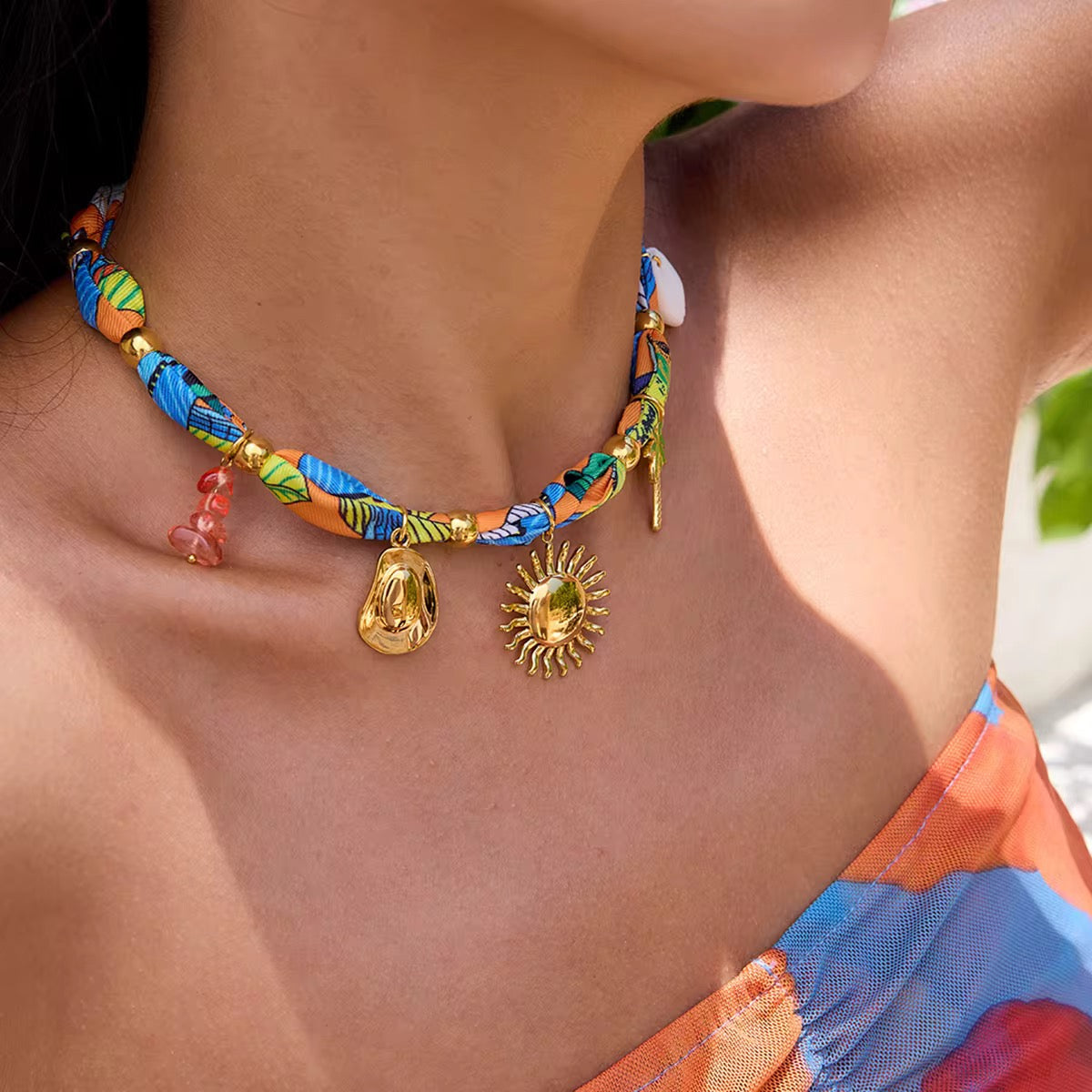 Endless Summer Charms Fabric Necklace