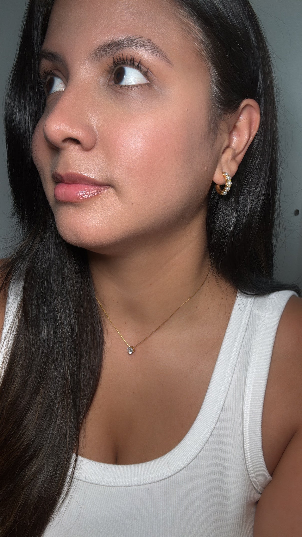 Mini Pearls Hoop Studs Earrings
