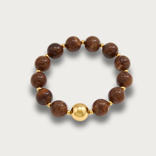 Brown Resin Balls Trendy Bracelet
