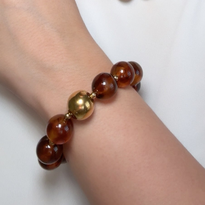 Brown Resin Balls Bracelet